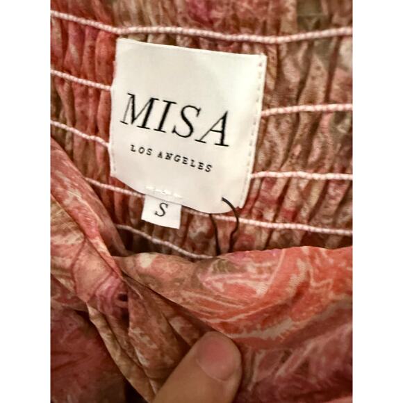 MISA Los Angeles Arianne Dress Sleeveless Romantic Midi Chiffon Boho NWT S $470 - Picture 3 of 5